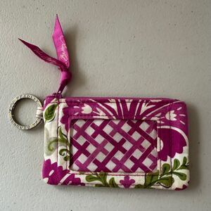 Vera Bradley Julep Tulip Floral Paisley Zip ID Card Coin Key Ring Wallet Pouch